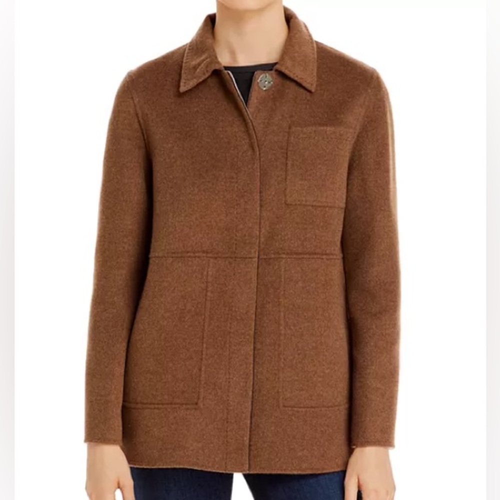 LAFAYETTE 148 BROWN 3 POCKET WOOL CASHMERE BLEND PASCAL JACKET / SIZE XS